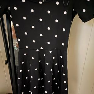 black polka dots dress